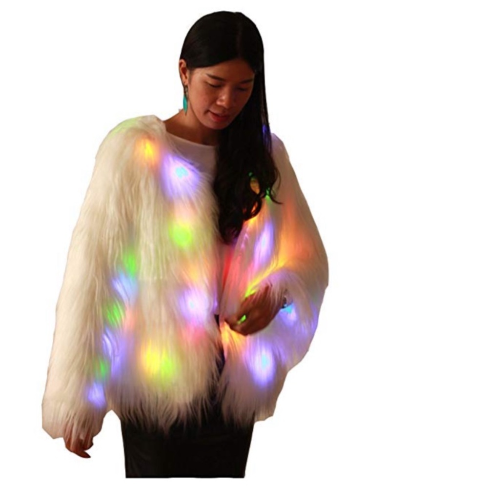 Light Up White Fur Coat